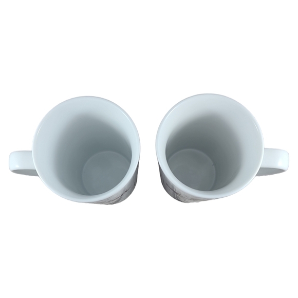 LAURA SECORD White Ceramic Mugs Pair Set of 2 Coffee Tea Cups - Picture 2 of 6